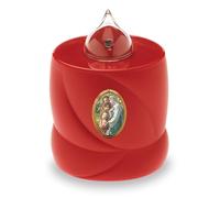 AROBA Bougie funéraire LED - Effet vacillant comme une vraie bougie - Longue durée de combustion jusqu'à 200 jours - Bougie commémorative réutilisable - Bougie commémorative - Sainte Famille rouge