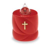 AROBA Bougie funéraire LED - Effet vacillant - Longue durée de combustion jusqu'à 200 jours - Réutilisable - Sainte Croix rouge
