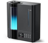 AROEVE 8L Humidificateur d'Air Chambre Chaude/Froide Grande Pièce Top-Fill | 60H/25dB Silencieux, Diffuseur Arômes, Hygrostat Intelligent, Lumière 7 Couleurs pour Bébé Enfants Plantes Soulagement Rapide