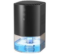 AROEVE Déshumidificateur d'Air 990ml, Petit Électrique et Silencieux | Compact pour Chambre à Coucher, 7 Couleurs de Lumière, Arrêt Automatique & Protection Dégivrage