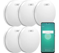 Aroha Smart Connect Détecteur de Fumée Connecté - Batterie de 10 Ans - Alarme Incendie WiFi Avec Smart Life & Tuya - 5 pièces