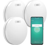 Aroha Smart Connect Détecteur de Fumée Connecté - Batterie de 10 Ans - Alarme Incendie WiFi Avec Smart Life & Tuya - 3 pièces