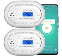 Aroha Smart Connect Détecteur de Monoxyde de Carbone Connecté - Batterie de 10 ans - Detecteur de CO WiFi avec Tuya & Smartlife App - 2 pièces