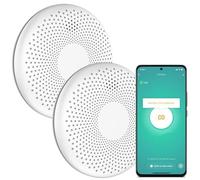Aroha Smart Connect Détecteur Combiné avec Fumée & Monoxyde de Carbone Connecte - Batterie 10 Ans - Alarme Incendie & CO, Tuya, Smartlife - 2 pièces