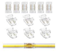 Aroidful 12 Pièces Mini Connecteur LED COB 2 Broches 8mm | Connecteur Sans Soudure Pour la Connexion de Bande et Bande, pour LED COB 2 Broches 8mm