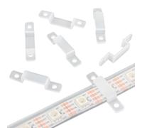 Aroidful Clip de Fixation Ruban LED 10mm Attache Ruban LED Supports | 100pcs Attache Ruban LED pour Supports de Fixation Clips Bande LED 10mm Wide Waterproof, sans les vis