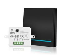 Aroidful interrupteur va et vient sans fil 433 MHZ interupteur télécommande | Kit de contrôleur d'interrupteur sans fil à distance 240 V, installation sans câblage, télécommande incluse, Noir