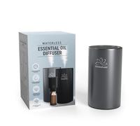 AromaLuxe - Diffuseur d'arômes pour huiles essentielles, sans eau, batterie rechargeable, intensité et minuterie réglables, aluminium robuste, gris