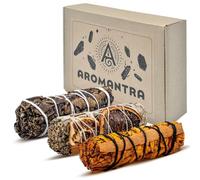 Aromantra Coffret Cadeau de Fumigation - Sauge Blanche à la Citrouille, Sauge Blanche Cannelle & Orange, Sauge Noire (3 Rouleaux artisanaux + Coffret élégant)