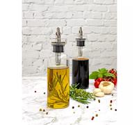 AdHoc AromaPour Bouteille d'huile et de vinaigre en verre, 300 ml, distributeur filtré anti-goutte pour huile et vinaigre, passe au lave-vaisselle