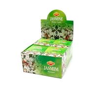 AROMASENSES | Cônes d’Encens Sac Jasmin | Boîte Complète de 12 Petites Boîtes de 10 Cônes | Brûleur à Cônes Inclus | Parfum Floral pour Maison, Relaxation et Ambiance