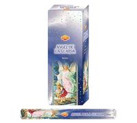 AROMASENSES Encens Ange de la Garde Sac | Lot de 6 tubes hexagonaux avec 20 bâtonnets | Notes de talc, fleurs blanches et musc | Parfum propre, tendresse et paix | Encens indien