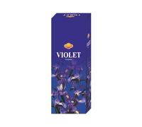 AROMASENSES Encens aux Violettes Sac | Coffret Encens Cadeau, Boîte de 6 Tubes Hexagonaux avec 20 Bâtonnets | Notes Florales Douces, Transmutation des Énergies | Modestie et Clarté | Encens de l'Inde