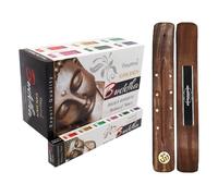 Aromasenses - Encens Golden Nag Buddha Vijayshree - 12 boîtes de 15 grammes chacune + 1 brûle-encens Aromasenses
