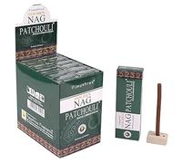 AROMASENSES Masala Dhoops Golden Nag Patchouli Vijayshree Lot de 12 boîtes de 10 dhoops chacune, avec support pour brûler les dhoops