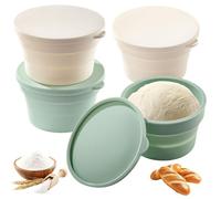 Aromaticaerope 4 Pièces Boite a Paton Pizza, Pliables, Résistantes à la Chaleur et Résistantes au Froid, pas Faciles à Coller, Panier de Fermentation du Pain, Réutilisable, Adapté à la Pâte Fermentée