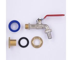 AROZ Kit cuve plastique raccord traversee cuve mâle 3/4'' + robinet 1/4 de tourour mâle 1/2