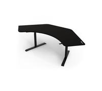 Arozzi Arena Angelo Bureau d'angle en L Noir Intense | 225x71 cm, pour 3 écrans, réglable en hauteur, tapis intégral