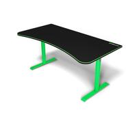 Arozzi Arena Bureau Gaming incurvé Ultra Large avec Tapis sur Toute la Surface, Support de Moniteur avec découpes et Filet de Gestion des câbles - [Green]