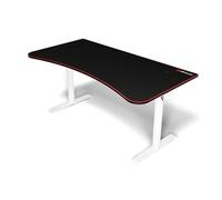 Arozzi Arena Bureau Gaming incurvé Ultra Large avec Tapis sur Toute la Surface, Support de Moniteur avec découpes et Filet de Gestion des câbles - [White]