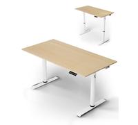 Arozzi Arena Nordico Bureau Gaming Électrique Bouleau Clair | 140x70 cm, réglable en hauteur, gestion des câbles, plateau séparé, compatible bras écran