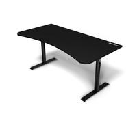 Arozzi Bureau Gamer Arena Large - 160x82 cm - Bureau Gaming à Hauteur Réglable avec Rangement pour Câbles et Support Triple Écran - Tapis de Souris Lavable Intégral - Noir Intense