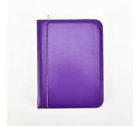 Arpan A4 Porte-documents zippé en similicuir avec calculatrice et porte-stylo Violet