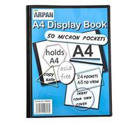 Arpan Album de présentation A4 24 pochettes 48 vues - Portefeuille pour rapports, documents, feuilles de musique, œuvres d'arts, projets scolaires, coupes - Protège-documents avec pochettes en plastique