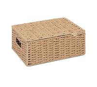 Arpan Panier de Rangement en Corde de Papier Naturel avec Couvercle Taille M