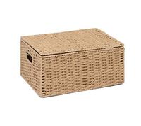 ARPAN Panier de Rangement en Corde en Papier Naturel avec Couvercle, Naturel, Taille L