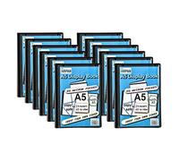 Arpan Porte-vues 24 pochettes Noir Format A5 Pour professionnels, professionnels, étudiants, projets, école, collège et usage personnel