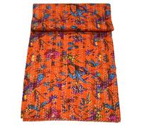 Arprani Courtepointes indiennes en coton Queen Size - Fait à la main - Style indien vintage kantha - Couverture traditionnelle