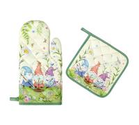 Arquiel Gants De Four & Maniques Printemps GNOME Lot De 2, 100% Coton Maniques Cuisine Gant Four Anti Chaleur Extra-Longue pour Barbecue, Cuisine, Griller,Micro-Ondes