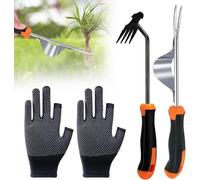 Arrachoir à mauvaises herbes en acier inoxydable, 2 pièces, efficace pour l'entretien du jardin