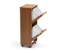 Arredamenti Italia 872 Madera 2 Poubelle Tri Sélectif Hêtre Massif Cerise 36 x 84 x 26 cm