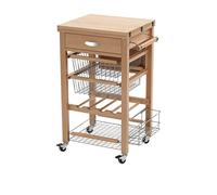 Arredamenti Italia AR_IT 585 GASTONE Desserte Cuisine Hêtre Massif/Bois Natural Hauteur 87 x 100 x 46 cm