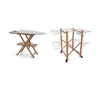 ARREDAMENTI ITALIA AR_IT - 621 STIROCOMODO Planche à Repasser Hêtre Massif Couleur Cerise 135 x 88 x 45 cm Etendoir Extensible Pliable Hêtre Massif Couleur 132 x 105 x 67 cm, Bois