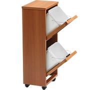 Arredamenti Italia ARREDAMENTIITALIA Système de tri des déchets Madera 2, en bois - 2 bacs amovibles - Couleur : cerise (bois) AR-It, le cœur du bois…