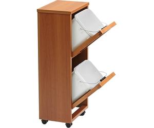 Arredamenti Italia ARREDAMENTIITALIA Système de tri des déchets Madera 2, en bois - 2 bacs amovibles - Couleur : cerise (bois) AR-It, le cœur du bois…