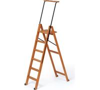 Arredamenti Italia Escabeau Échelle 170/6 TUSCANIA Bois Marron 6 marches 50x206 cm pliable