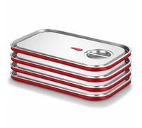 Arredo Chef - Lot de 4 couvercles Gastronorme avec bords en silicone GN 1/1 en Inox 201 - Bacs Gastro Professionnels pour Restauration, Cuisine Collective, Traiteur et Hôtel