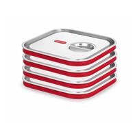 Arredo Chef - Lot de 4 Couvercles Gastronorme avec bords en silicone GN 1/2 en Inox 201 - Bacs Gastro Professionnels pour Restauration, Cuisine Collective, Traiteur et Hôtel