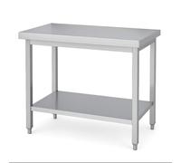 Arredo Chef Table de Travail INOX Professionnelle Centrale et Étagère Basse - Charge 300 kg - Plan de Travail Cuisine Professionnelle CHR Restaurant Collectivité Laboratoire - 140 x 70 x 85 cm