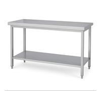 Arredo Chef Table de Travail INOX Professionnelle Centrale et Étagère Basse - Charge 300 kg - Plan de Travail Cuisine Professionnelle CHR Restaurant Collectivité Laboratoire - 180 x 70 x 85 cm