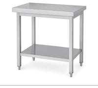 Arredo Chef Table de Travail INOX Professionnelle Centrale et Étagère Basse - Charge 300 kg - Plan de Travail Cuisine Professionnelle CHR Restaurant Collectivité Laboratoire - 120 x 70 x 85 cm