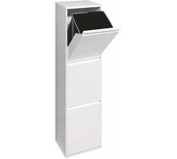 Arregui Basic CR301-B Recyclage en Acier, Poubelle de tri sélectif, 3 seaux, 3 x 17L (51L), Blanc, 133,5 x 30,5 x 24,5 cm