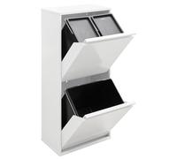 Arregui Basic CR401-B Poubelle de recyclage à 3 compartiments 11 + 11 + 23 l (45 L) avec bacs pour emballages et produits organiques Blanc