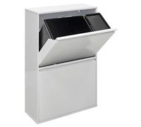 ARREGUI Basic CR601-B2 Poubelle de Recyclage Cuisine 4 Bacs | 23+11+17+17 L (68 L) | Poubelle de Tri Sélectif 4 Rangements | Meuble Poubelle en Acier 4 Seaux | avec Seau de 23L pour Emballages | blanc