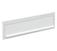 ARREGUI C603 Entrée de boîte aux lettres en acier pour porte, mur et portail, Bouche d'entrée de boite aux lettres extérieure de 23 x 3 cm, Résistant, Installation facile, 24,8 x 7,3 cm, Blanc