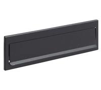 ARREGUI C604 Entrée de boîte aux lettres en acier pour porte, mur et portail, Bouche d'entrée de boite aux lettres extérieure de 23 x 3 cm, Résistant, Installation facile, 24,8 x 7,3 cm, Noir